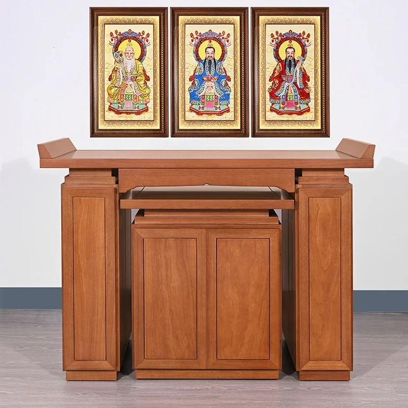 solid wood table incense case household casket cabinet modern simple Buddhist platform new Chinese living room