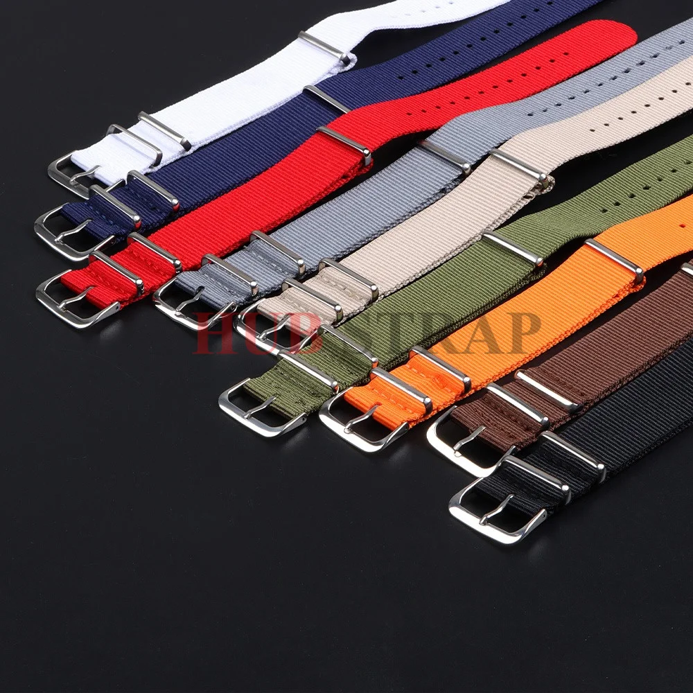 14mm 16mm 18mm 20mm 22mm 24mm Nylon Canvas Watch Strap Universal Braided Watch Band One Piece Loop Bracelet Women Men Wristband