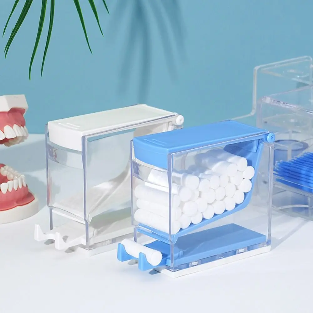 Press Type Cotton Roll Storage Box Dustproof Hygienic Cotton Roll Dispenser Large Capacity Transparent