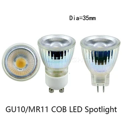 Led spotlight bulb 7w mr11 cob led mini bulbs 35mm gu10 220V 110V AC 12V LED spot light 7W GU10 MR11 led light lamp