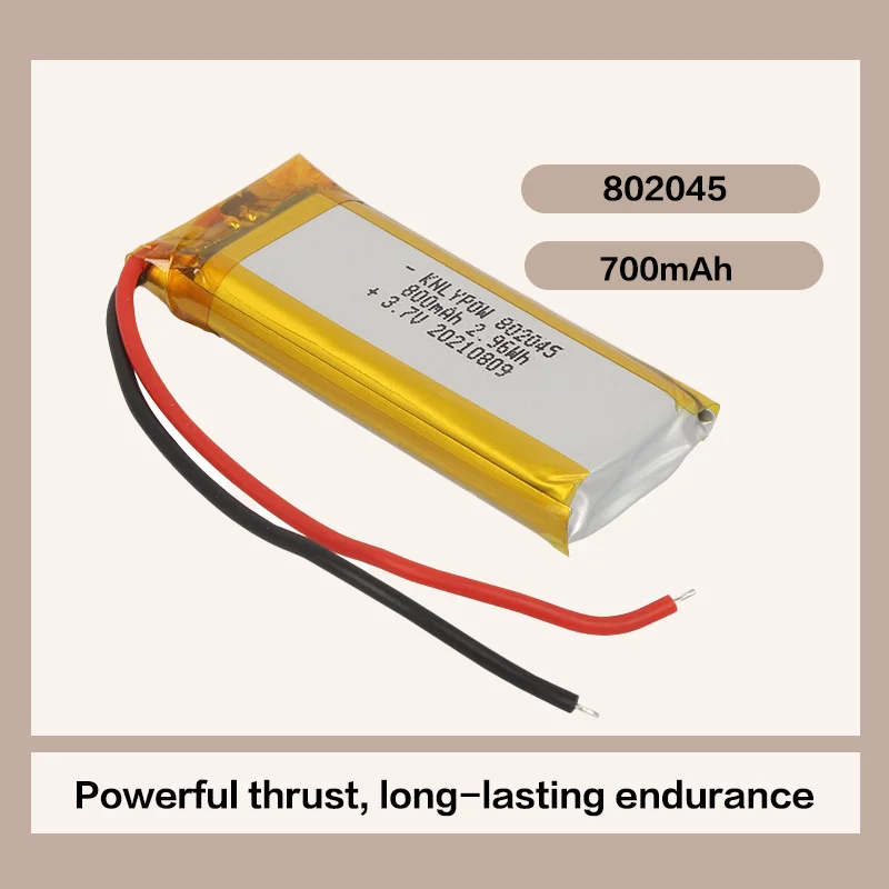 

For 802045 Battery 3.7V 700mAh Li Polymer Battery for Electronics High Capacity Replacement