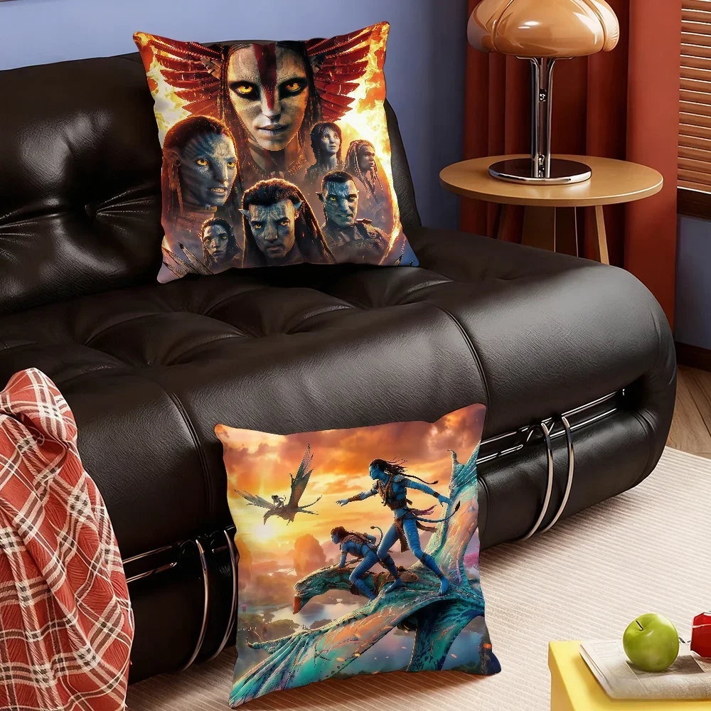 Film A-Avatar 3 Fire and Ash Movie cushion cover Soft Smooth Pillow Case Hidden Zipper Washable Decorative Couch Office Gift