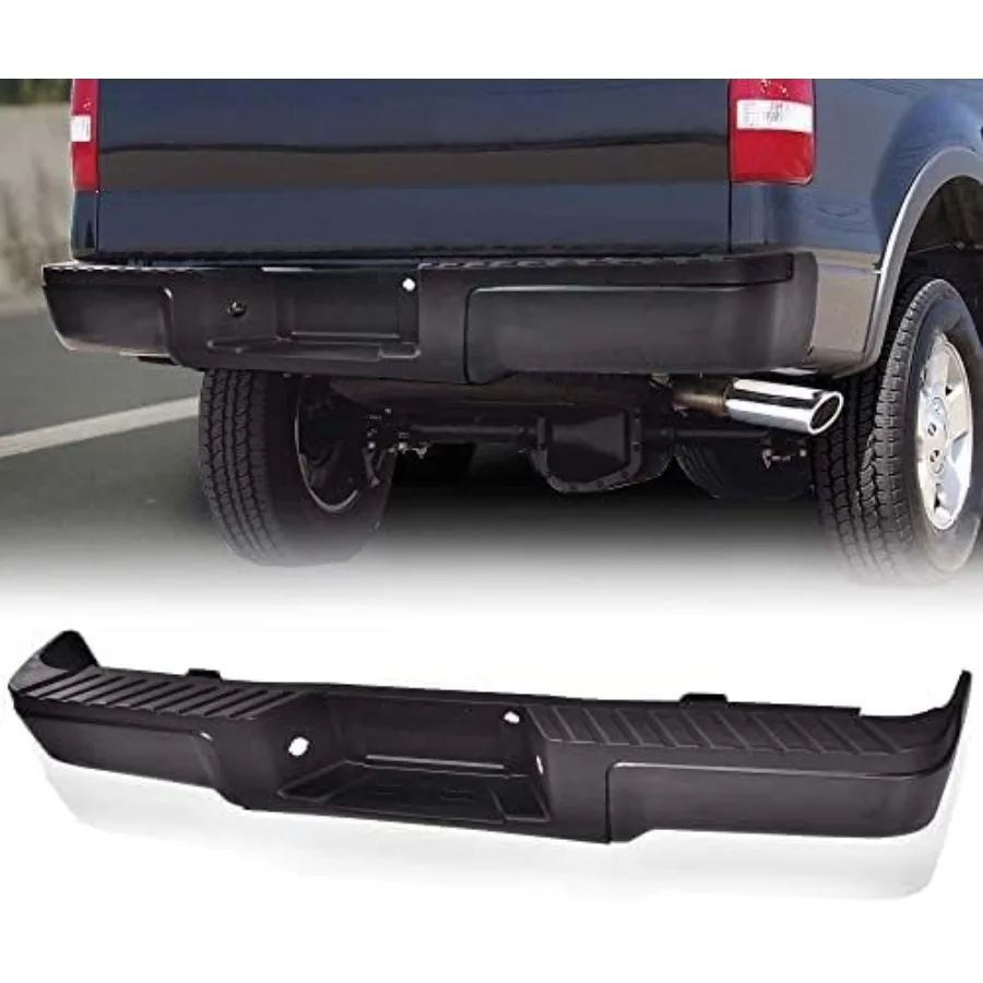 مجموعة المصد الخلفي الفولاذي المتوافقة مع شاحنة Ford F150 20092014 W o فتحة الاستشعار المصد الأسود 9L3Z17B807A 9L3Z17906A FO