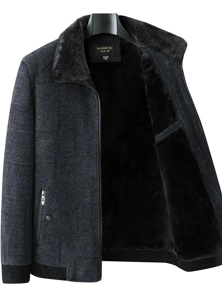 

Men's Fce Lined Thiened Cotton Jaet Snug Fit Winter Coat Warm Faionable Busin Casual Sle Zipper Closure Long Sl...