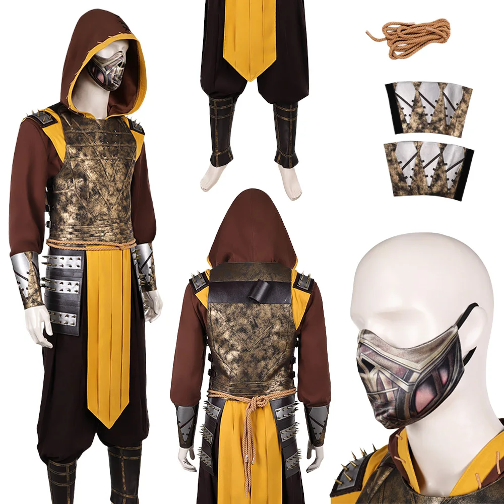 

Маска для косплея Scorpion из Mortal Kombat: Fantasia Hell, аксессуары для костюма MK2, мужская одежда для Хэллоуина и карнавальных вечеринок