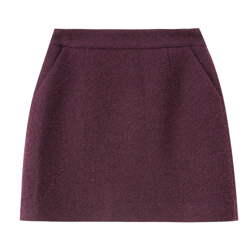 SENTUBILA femmes automne hiver jupe élégante poche a-ligne jupe courte 2025 nouvelle Simple solide jupe femmes vêtements 153QA3202