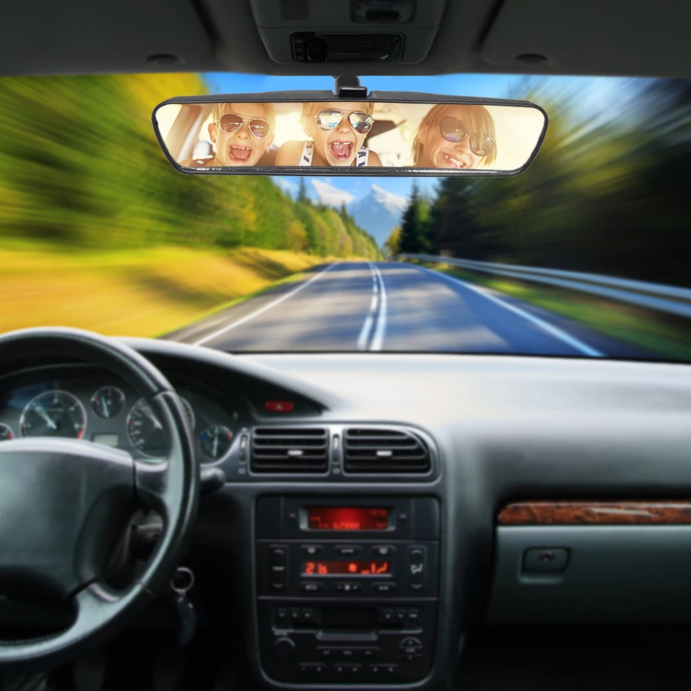

10 Inch Inside Rearview Mirror Easy To Install Auto Interior Rearview Mirror ABS Glass Inside Rear View Mirror for Universal Car