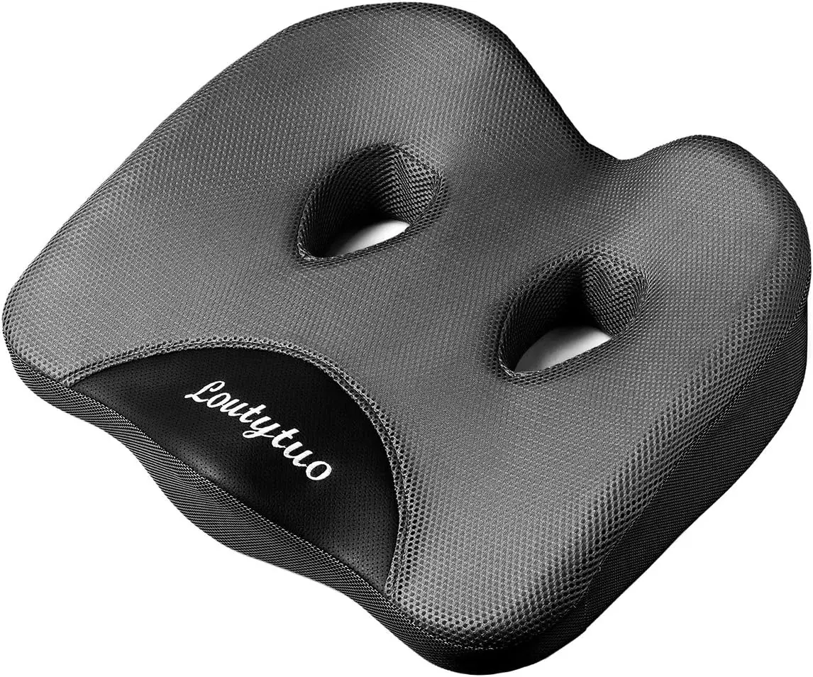 

Memory Foam Seat Cushion Pillow for Tailbone & Sciatica Pain Relief, Office Chair Car Seat, Washable Cover
