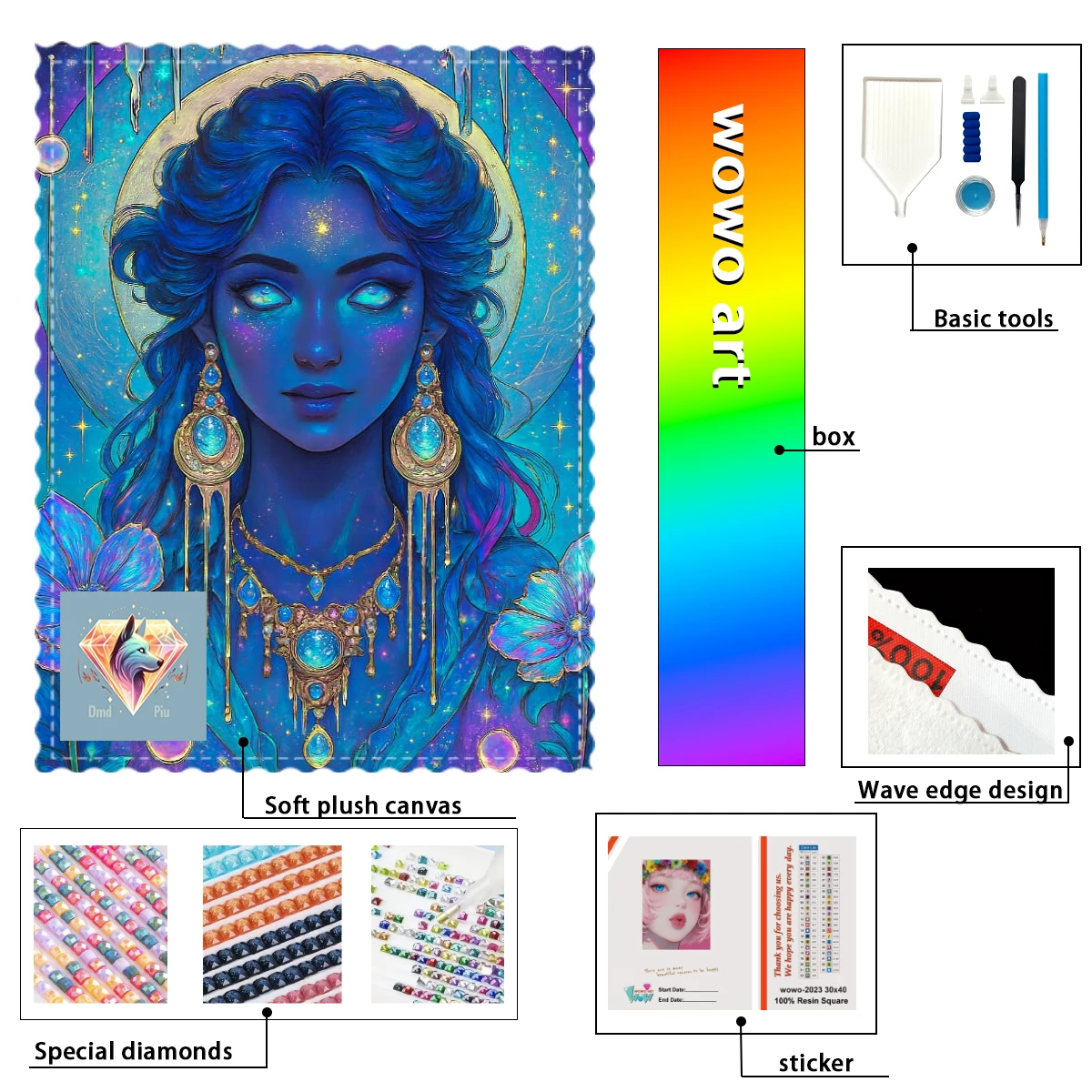 

【Piu Diamond Art】Набор для тиснения Hechicera celestial из 100% смолы FD+AB+CR: Идеальное произведение, стоящее того, чтобы приобрести