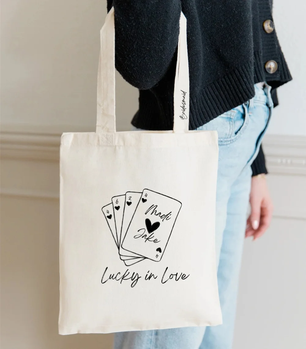 Lucky in Love Tote Bag - Destination Wedding Welcome Totes - Las Vegas Welcome Tote - Vegas Bachelorette Tote - Destination Wedd