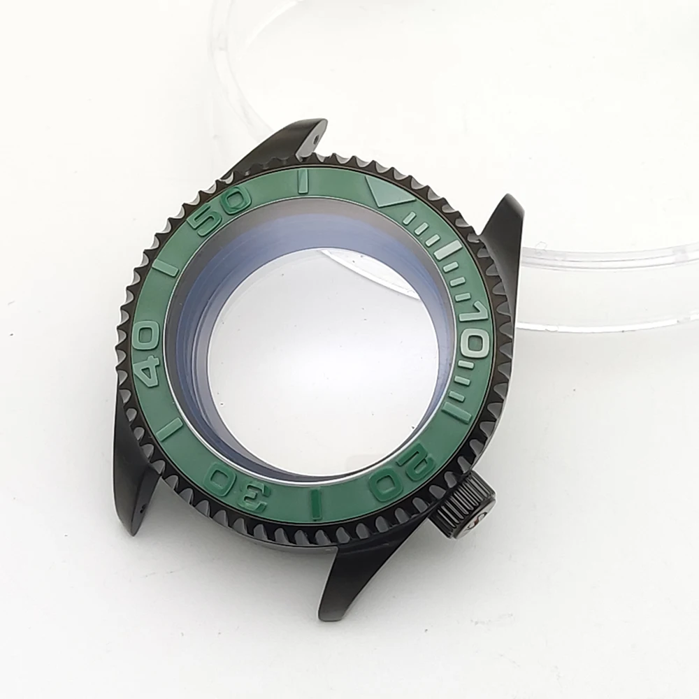 เคสนาฬิกากลไกออโตเมติกสำหรับผู้ชาย42มม. กรอบ38มม. เคส NH35วินเทจแซฟไฟร์กันน้ำร่มด้านใน