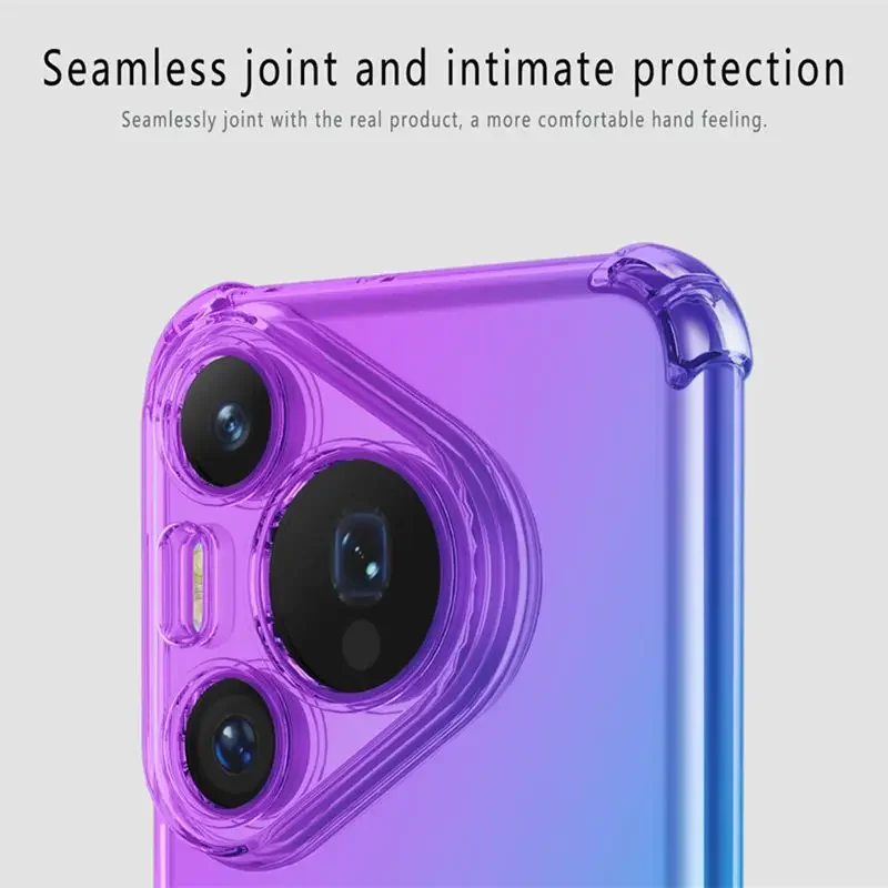 Gradient Airbag TPU Case for Huawei Pura 70 Pro P70 Ultra Protective Shockproof Cover Fundas Coque Capa