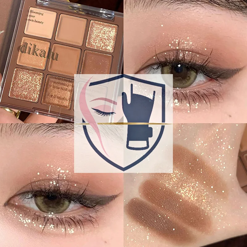 พาเลทอายแชโดว์กลิตเตอร์ 9 สี DIKALU เครื่องสำอางเกาหลี ชุดอายแชโดว์มืออาชีพ พาเลทอายแชโดว์กลิตเตอร์นีออน