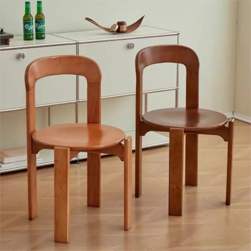 French Retro Dining Chair Design Master's Makeup Backrest Living Room Chair Minimalist Coffee Vintage Solid Wood Chair Furniture