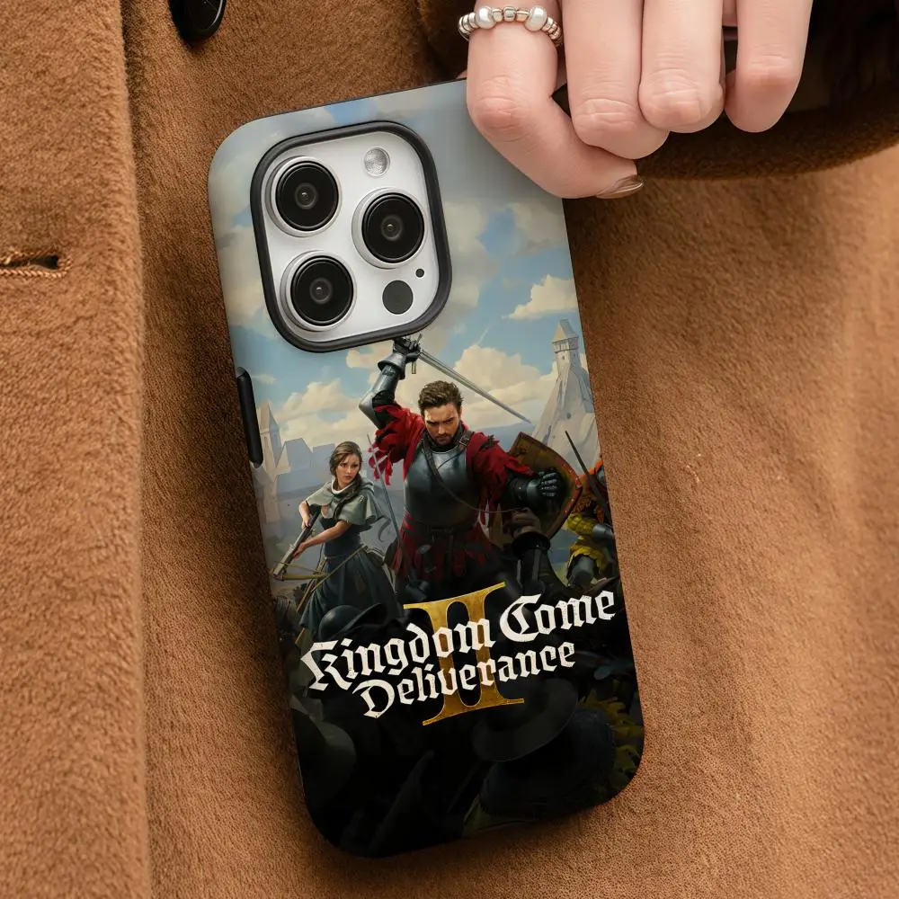 

Kingdom Come D-Deliverance II Phone Case For iPhone 17 16 15 14 Pro Max Plus Glossy HD Double-Layer Liquid Back Film Hard Shell