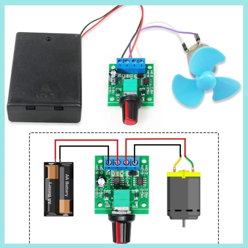 DC Motor Speed Controller 1.8v 3v 5v 6v 7.2v 12v 2A 30W Low Voltage DC Motor Speed Controller PWM 1803BK 1803B Adjustable Driver