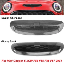 1 Set For Mini Cooper S JCW F54 F55 F56 F57 2014-UP ABS Gloss Black Front Engine Bonnets Hood Scoop Air Outlet Vent Cover Trim