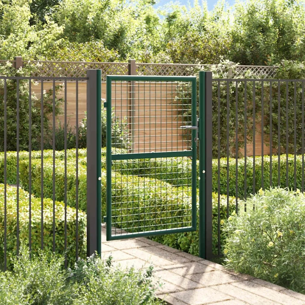 

Fence Gate Steel 39.4x49.2 Green, Customized