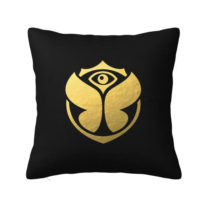 Custom Gold Tomorrowlands Music Pillow Case Cushion Cover Decoration Salon Square Pillowcase