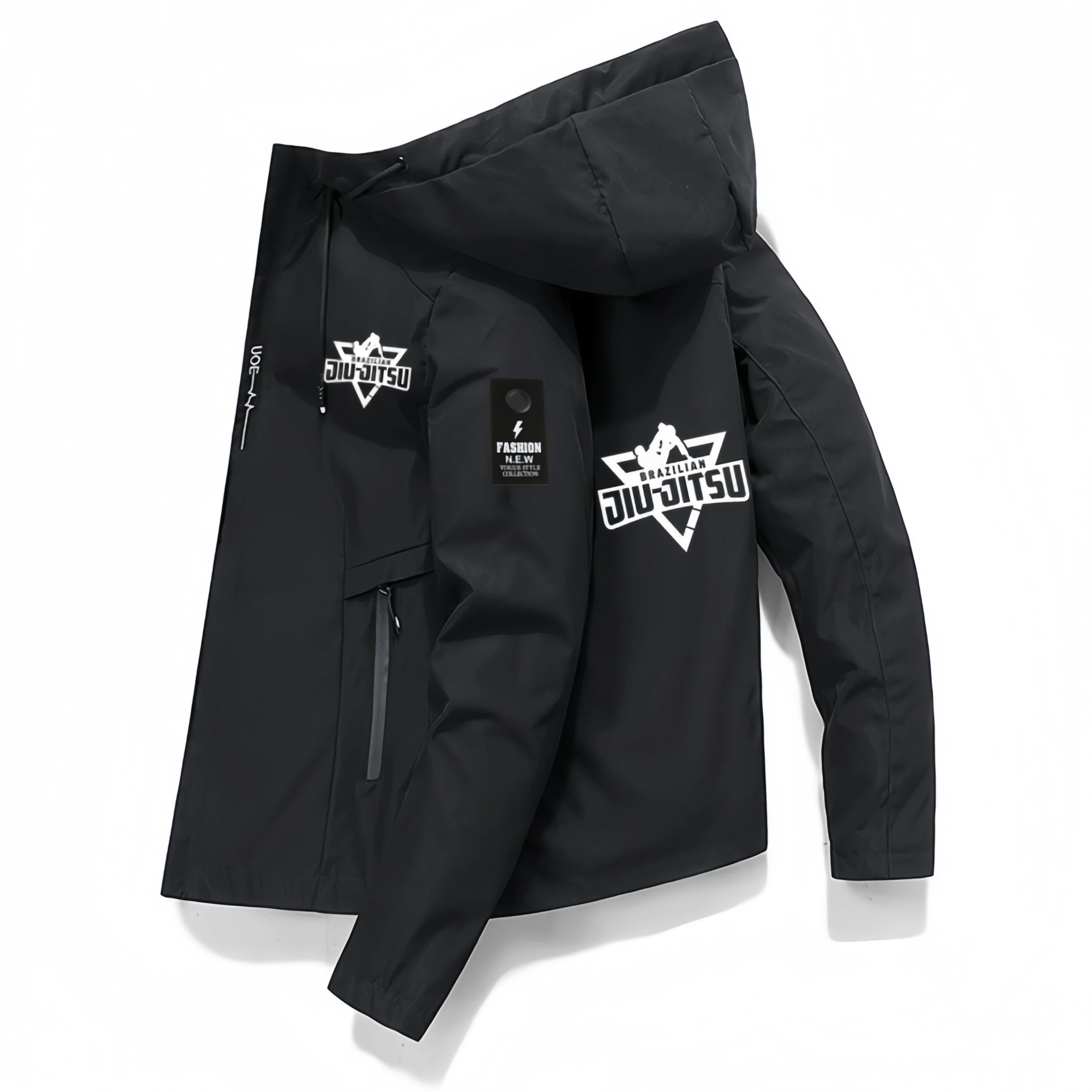 New Fall Men's Hooded Jacket, Windproof Outdoor Sports Jacket, Casual Printed Hoodie, Sports Training Hooded Jacket