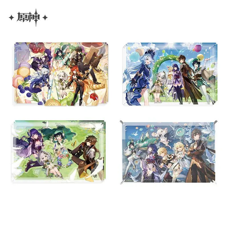 [Genuine] miHoYo Game Genshin Impact Anniversary Splicing Acrylic Collection Painting Desktop Ornament Prop Cosplay Xmas Gifts