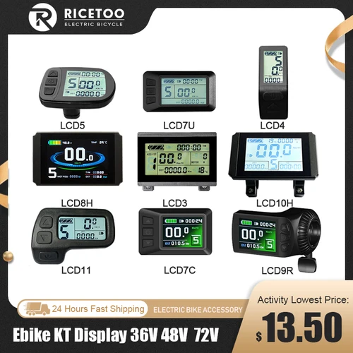 Pantalla para bicicleta eléctrica KT LCD3 LCD4 LCD5 LCD7U LCD7U LCD8H LCD9R 24V36V48V 72V accesorios eléctricos para bicicleta