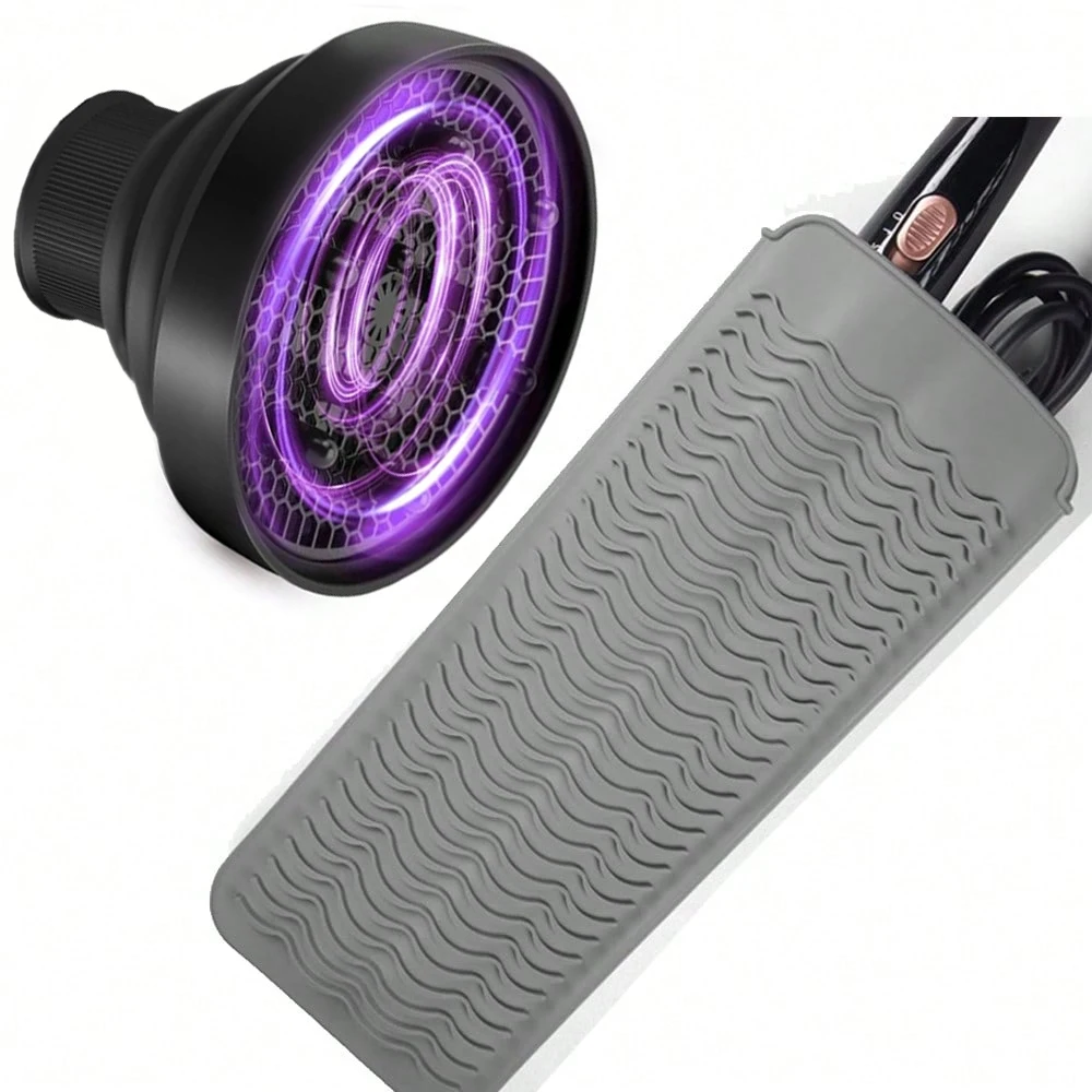 

Collapsible Diffuser &Heat Resistant Mat for Hair Dryer, Lightweight Foldable Portable Hair Salon Tools Fit