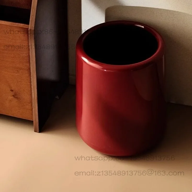 Trash Can Household Living Room Kitchen Bathroom Bedroom Office Light Luxury Wastebasket Toilet Study Storage Bucket