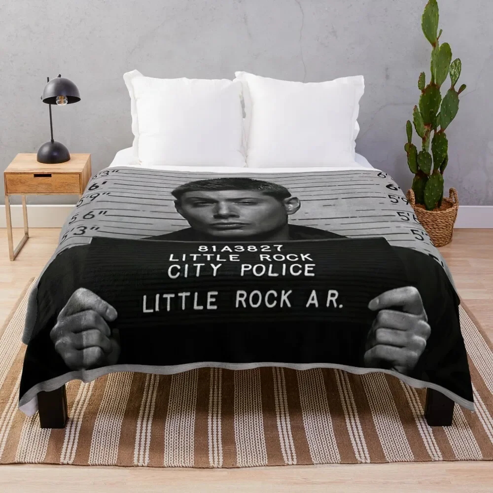 

Supernatural - Dean Winchester Mugshot Throw Blanket Loose Sofa Throw bed plaid Blankets Sofa for sofa Blankets