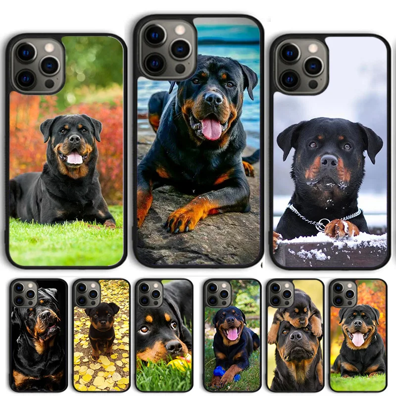 Cute Dog Puppy Rottweiler Phone Case Cover For iPhone 15 16 14 13 12 Pro Max mini 11 Pro Max XS XR Plus Coque Shell