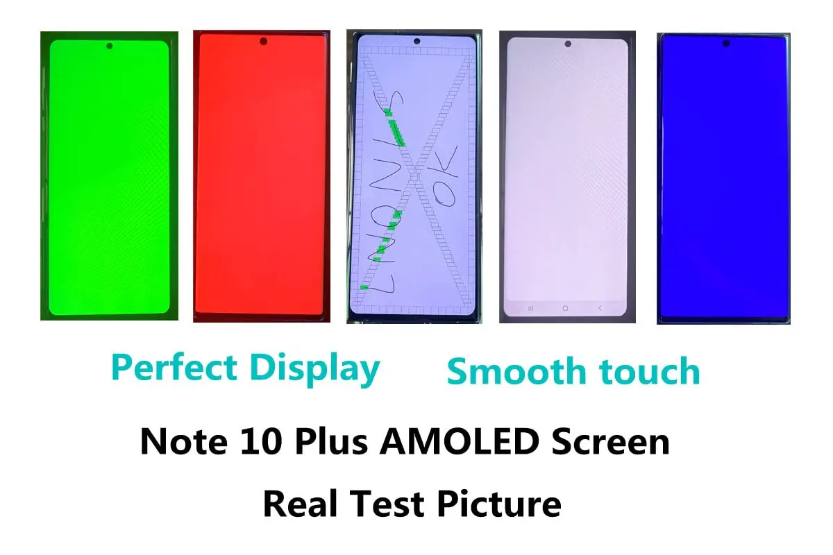 Super AMOLED Display for Samsung Note 10 Plus, 4G, 5G, Touch Screen Note10 + N975F, N976F, LCD Support S Pen, Fingerprint Work