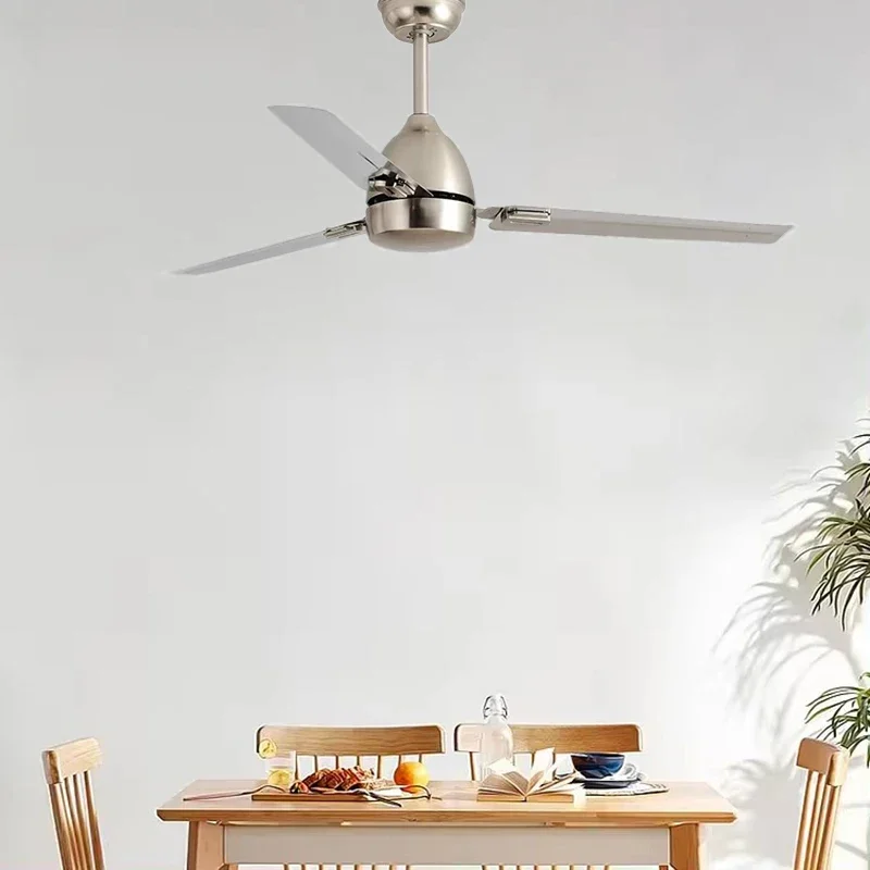 42/48 inch Ceiling Fan Without Light Modern Style Low Floor Black and White DC Motor Remote Control Silent Ceiling Fan