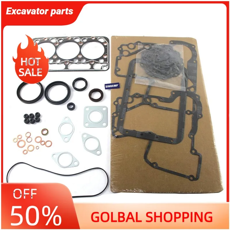 

SINOCMP D950 Engine Gasket Kit for Kubota B8200HST-E F2100E KH41 KH61 Tractor Excavator Parts
