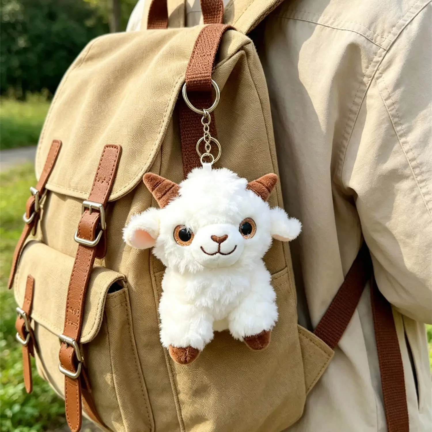 Cute Fluffy Lamb Plush Keychain - Soft Stuffed Animal Bag Charm for Girls, Backpack，Car Decor,Perfect Gift for Friends & Couples
