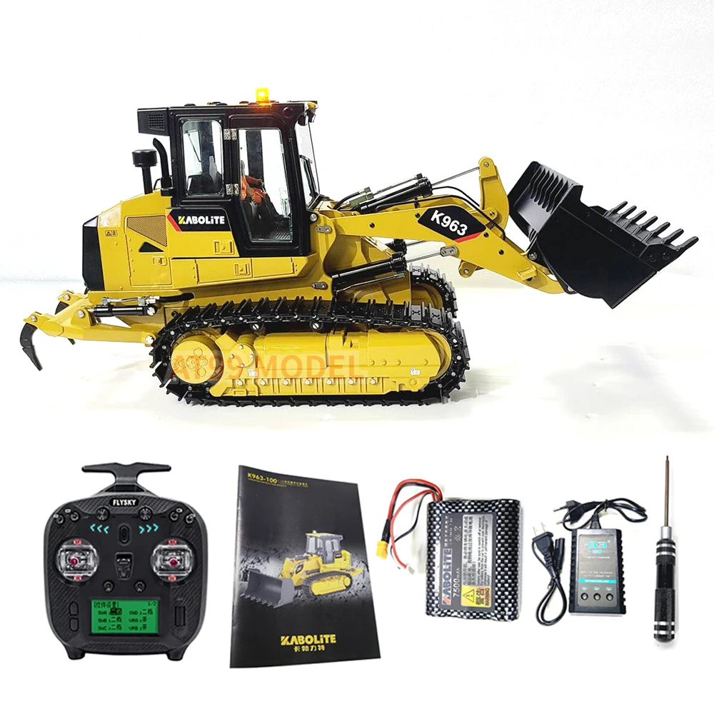 

K963 RC Loader KABOLITE 1/16 RC Hydraulic Loader Metal Track Loader Model Toy Remote Control Dump Truck Truck Boy Toy Gift