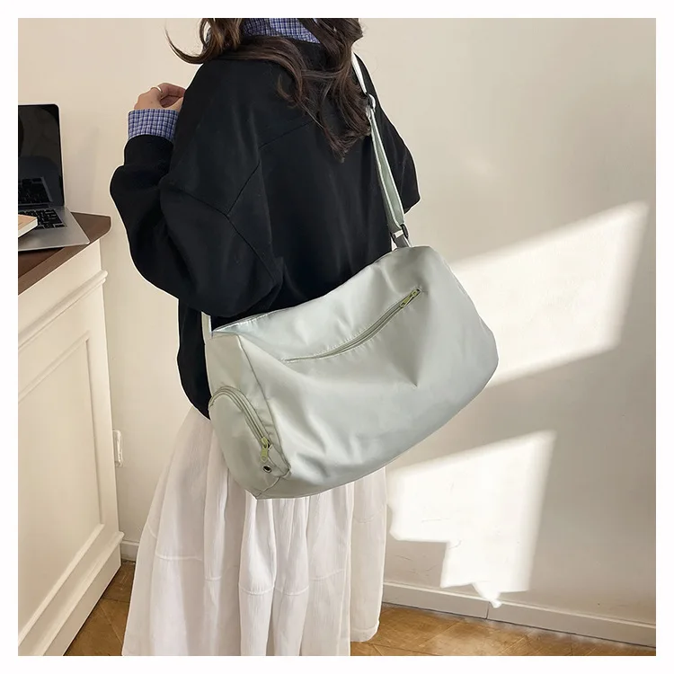 Gentle Macaron Nylon Women's Shoulder Bags Casual Ladies Crossbody Bag Simple Large Capacity Multiple Pockets Female Travel Bag