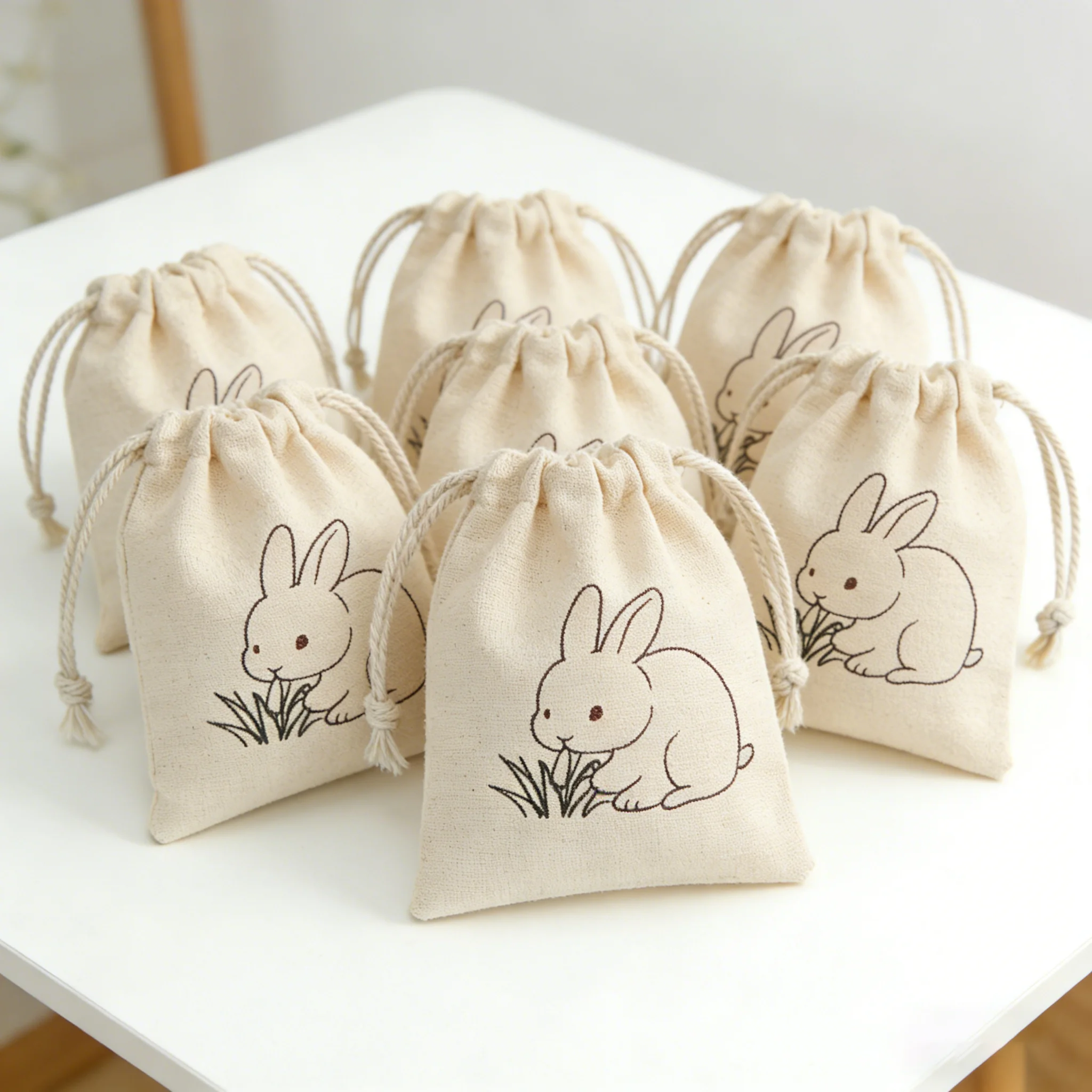 

100pcs Cotton Burlap Drawstring Gift Bags Nature Canvas Jewelry Organizer Pouches Wedding Favor Candy Cosmetic Bags Custom Logo