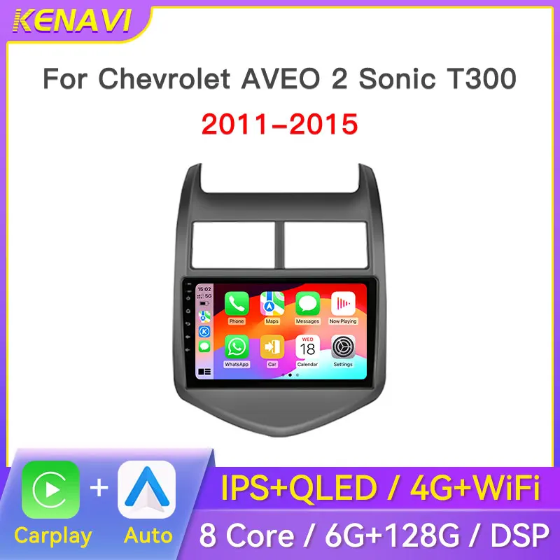 

2 Din Android Car Stereo Radio Multimedia Video Player For Chevrolet Aveo 2 Sonic 2011-2015 Navigation GPS Carplay DVD Head Unit