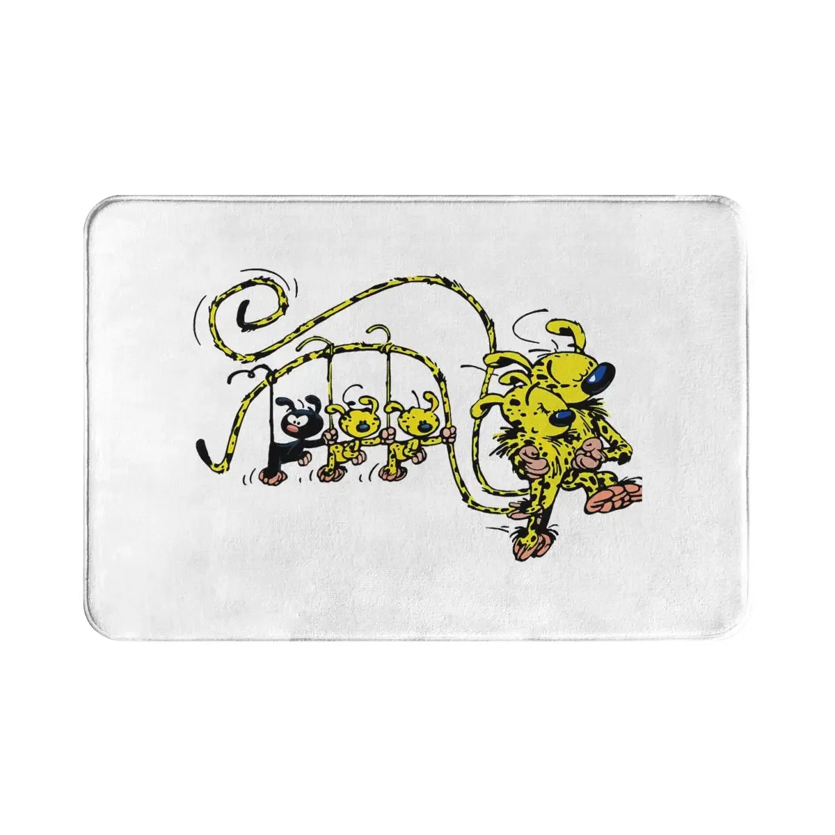 Gaston Lagaffe Comics Bath Mat Marsupilami Babies Hanging On Tail Doormat Living Room Carpet Entrance Door Rug Home Decoration