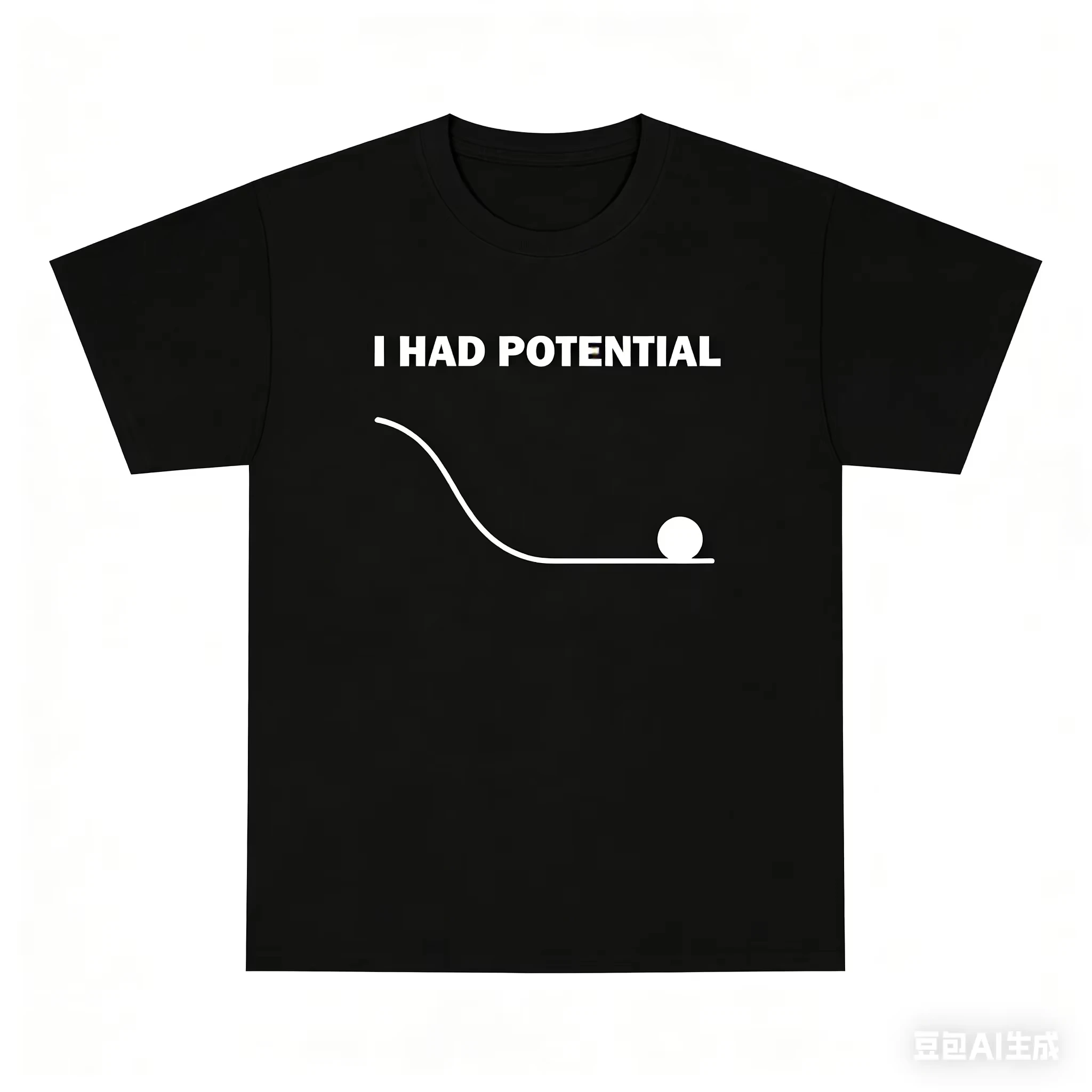 T-shirt graphique unisexe surdimensionné en coton imprimé, style Y2K, streetwear estival, motif « Project Hail Mary I Had Potential »