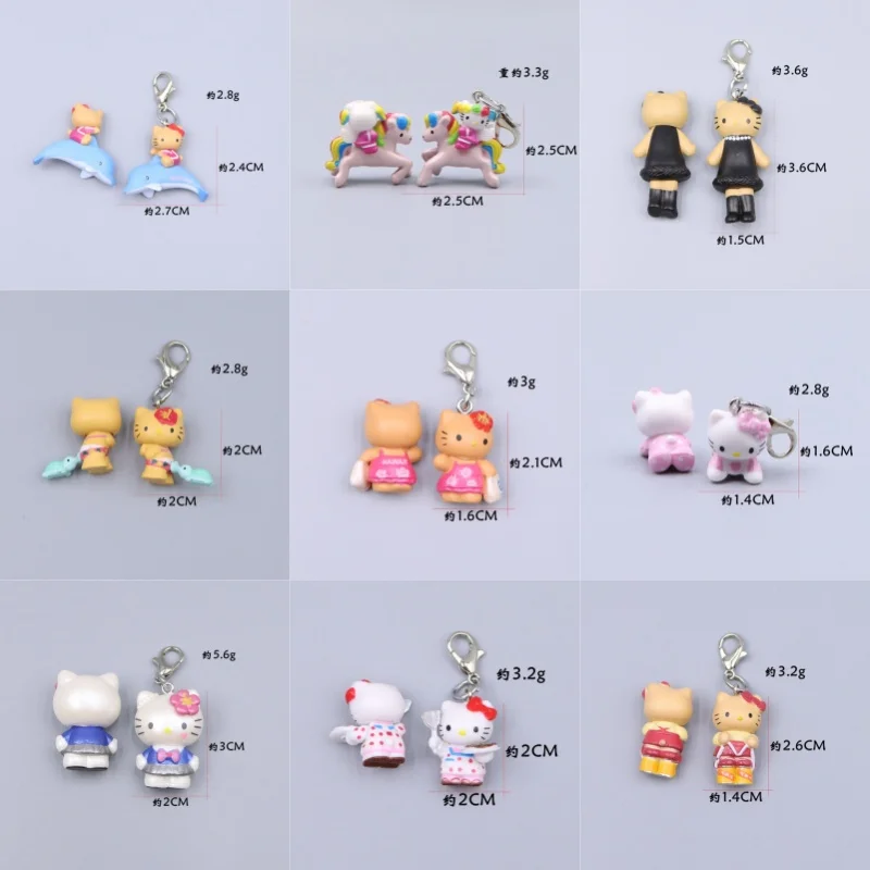 

Hello Kitty Keychain Cartoon Kawaii Anime Women Supplies Kt Backpack Phone Case Clothes Doll Toy Decoration Girl Gift Wholesale
