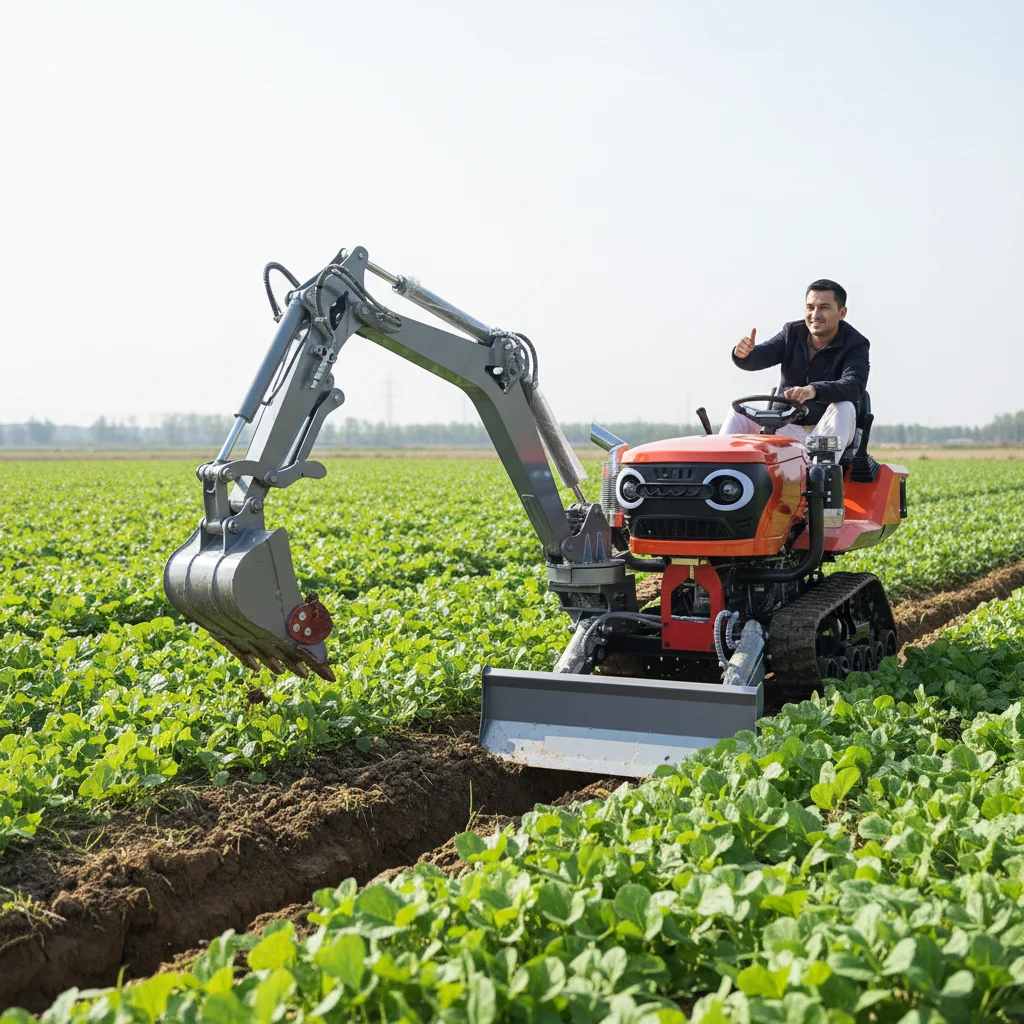 Heavy Duty 35HP EPA Crawler Tractor Garden Cultivator With Excavator Attachments For Agriculture
