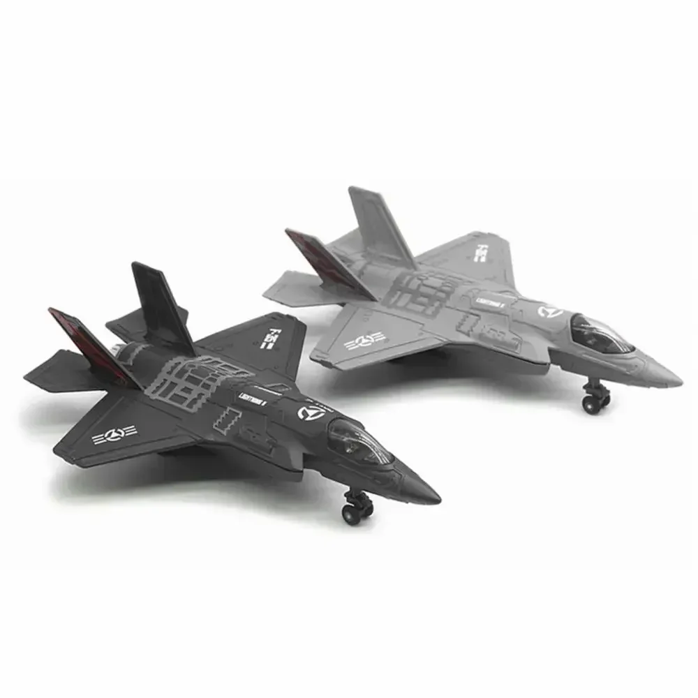 Alloy Large Pull Back F-35 Fighter Aircraft Model Music LED Airplane Toy Gift