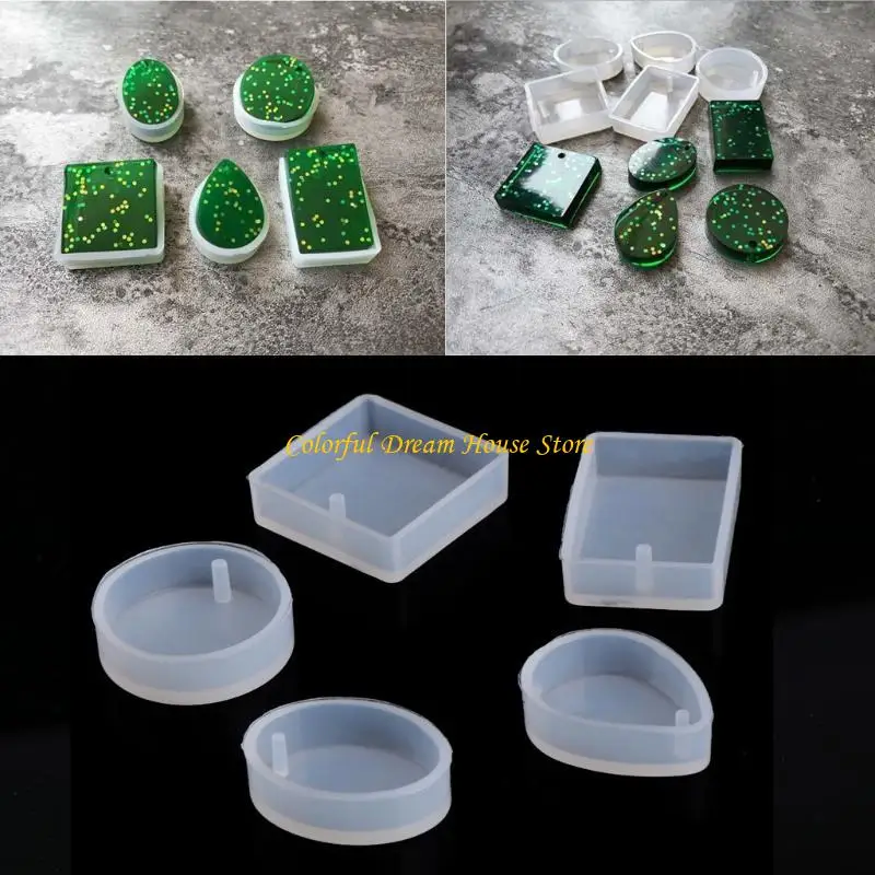 Silicone Mold 5pcs/set DIY Epoxy Resin Cement Plaster Mould Decor for DIY Keychain Pendant Decor Projects Supplies Gifts