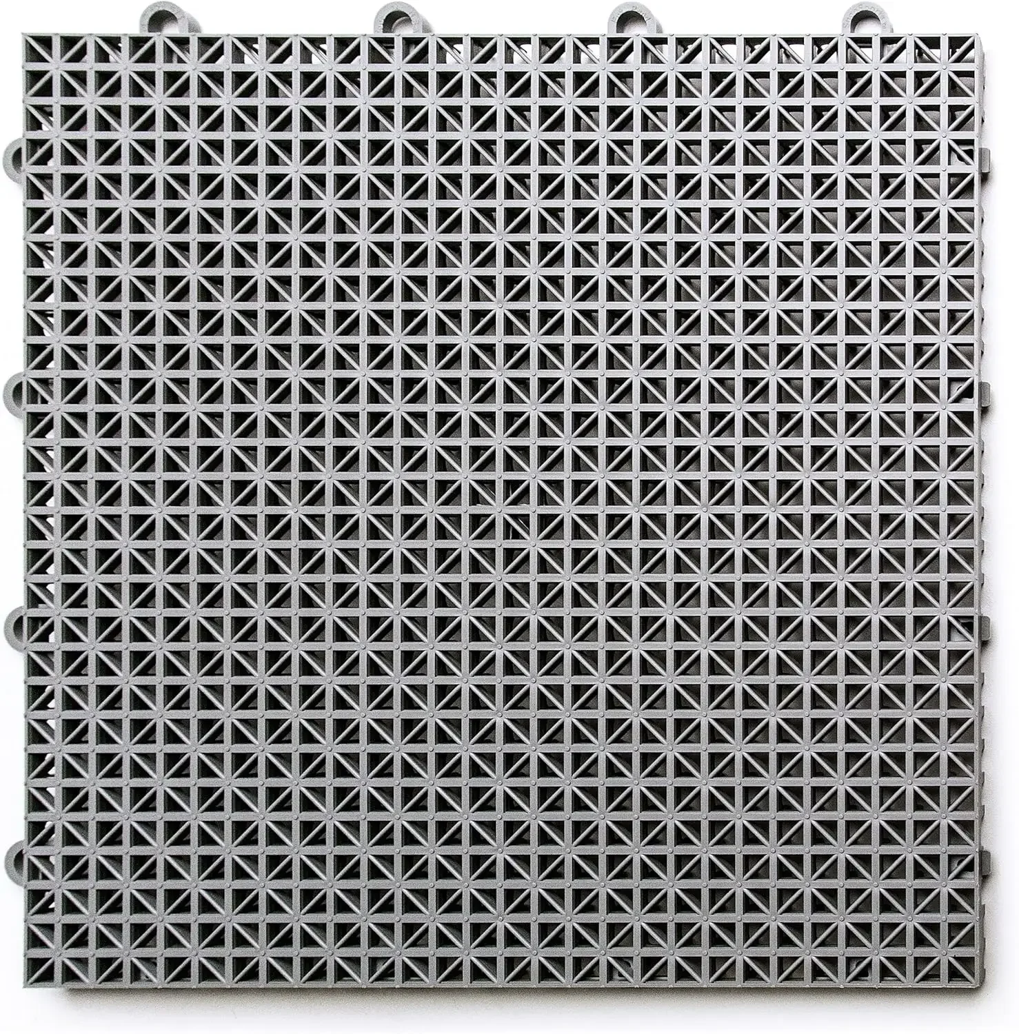 

Big Floors Outdoor Modular Interlocking Multi-Use Plastic Deck Tile, 40 Pack, outdoor decor,floor tiles,patio floor,Gray