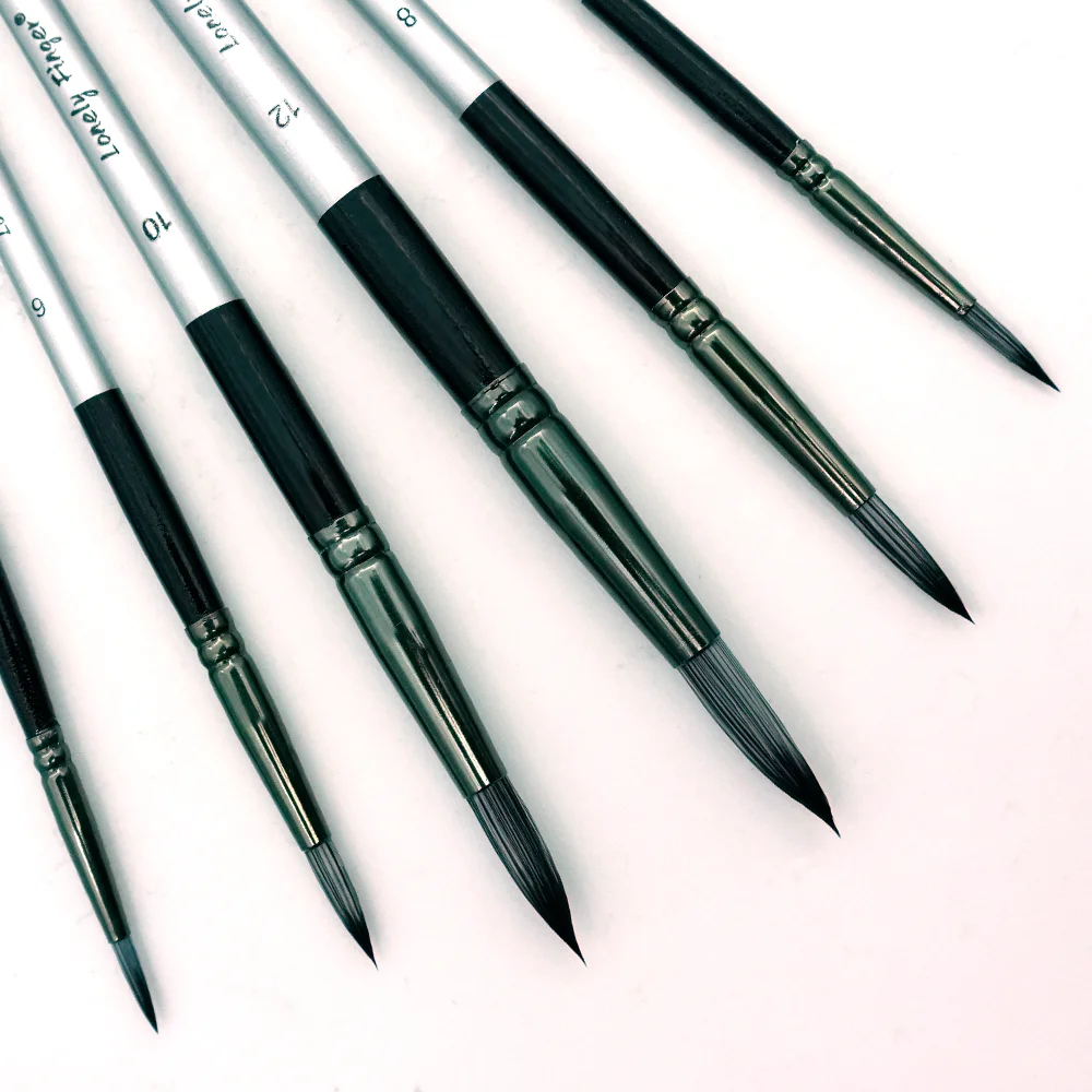 6/24pcs Paint Brush Set, Acrylic Paint Brushes, Professional Artist Series with Round,Flat, Angular,Filbert for Oil, Acrylic Can