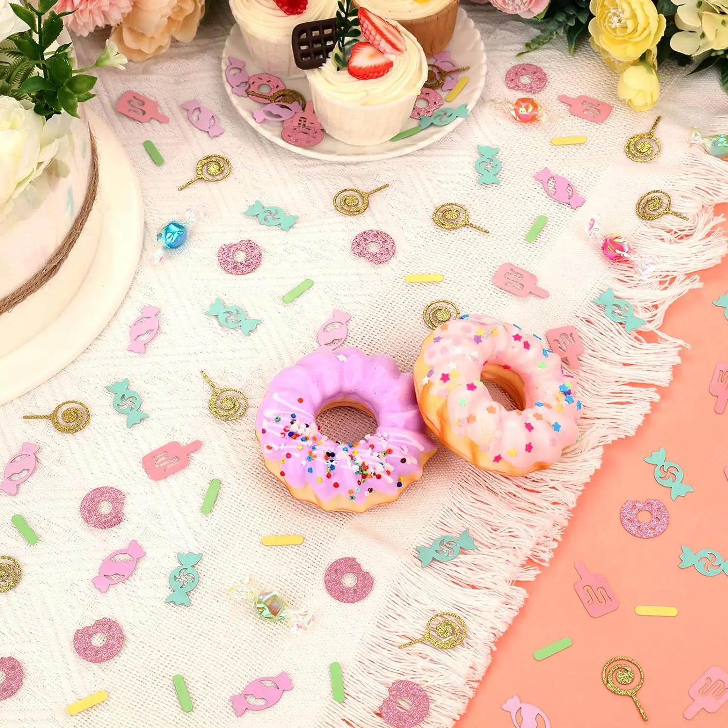 Sweet One Birthday Party Decor Confetti Donut Grow up Ice Cream Candy Theme Sweet One Two Sweet Birthday Party Table Supplies