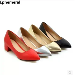 Elegant Office High Heels Slip On Shoes For Women Pointed Toe Stilettos De Mujer Gold Silver Larger Size 46 47 45 European Style
