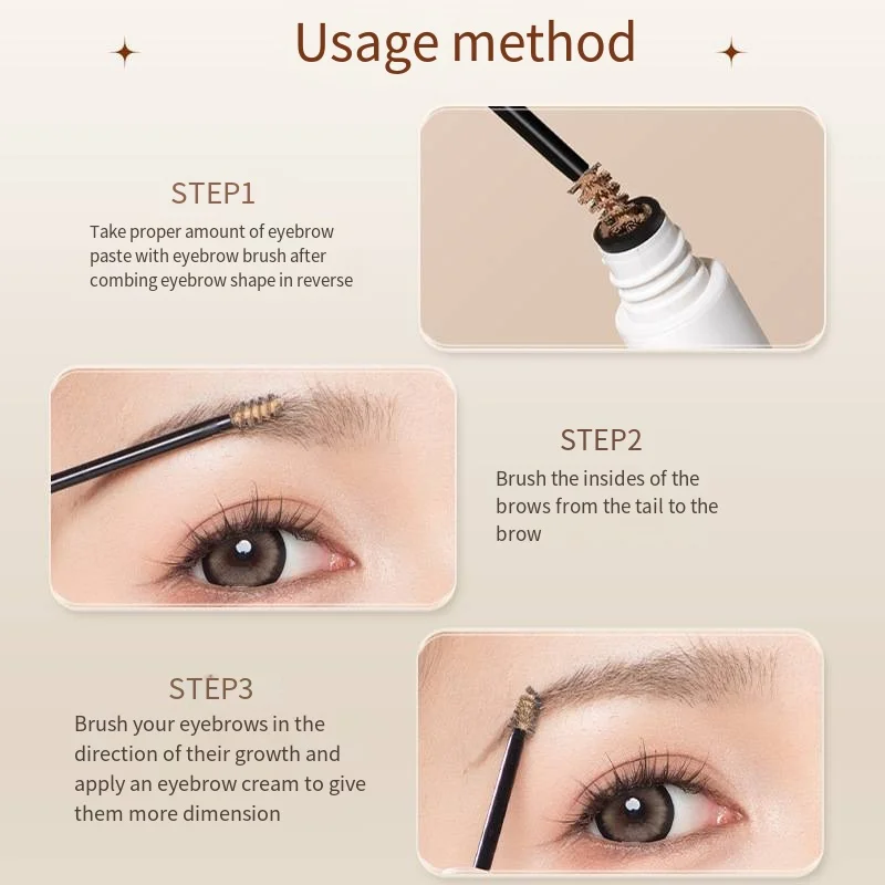 ครีมเขียนคิ้วพร้อมแปรงกันน้ํา Long Lasting Fast Tinting Easy Dye Natural Enhancers Brow Tattoo Tint แต่งหน้าเครื่องสําอาง