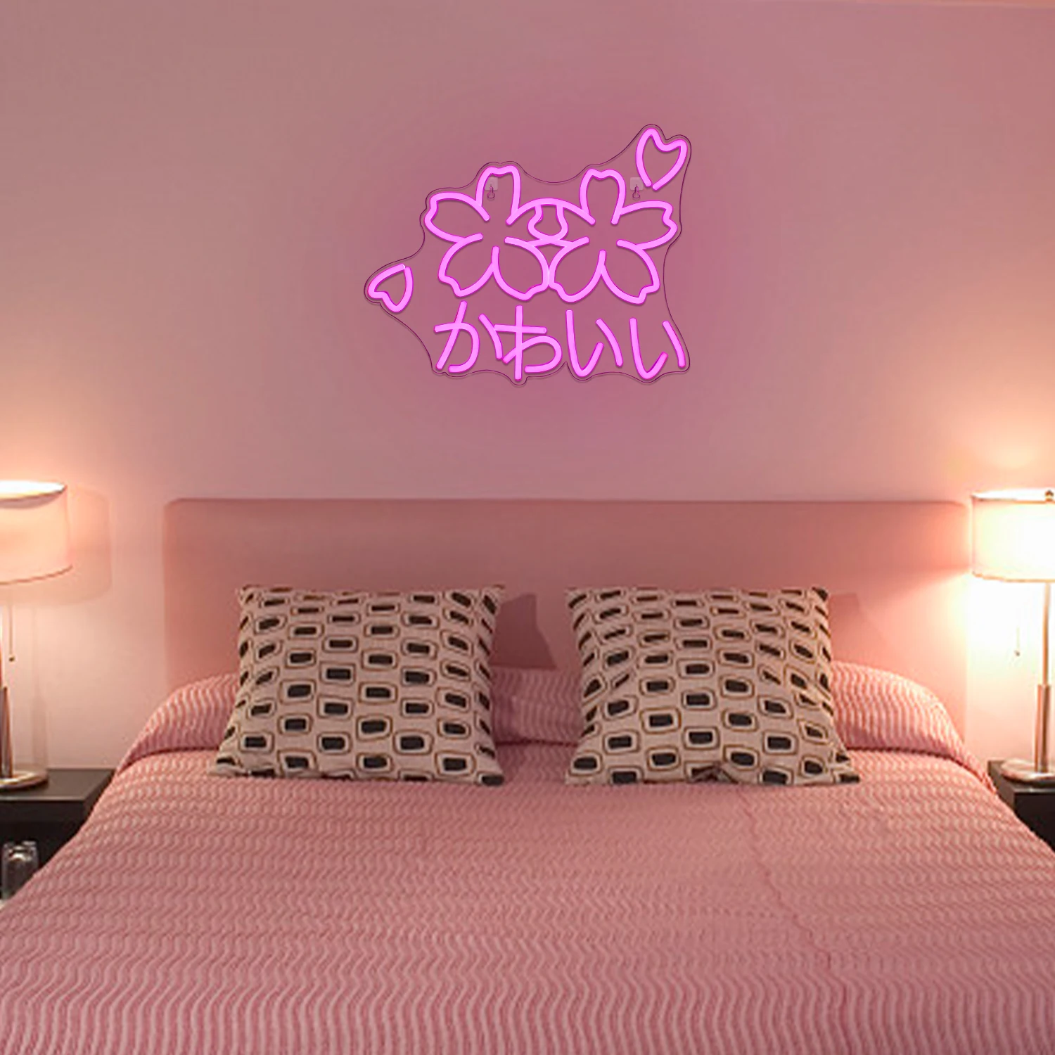 Sakura Flower Kawaii Neon Sign LED Lights Room Decor USB Powered Bedroom Home Party Bar Shop Wedding Kids Room Game Room Decor